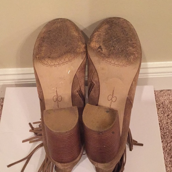 Jessica Simpson Suede Fringe Booties Sz 7.5 - Picture 7 of 8